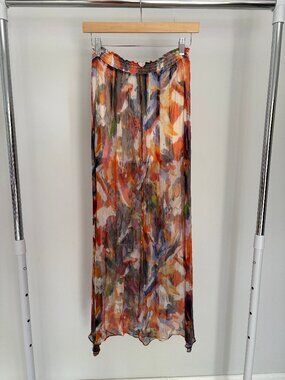 HEATHER Watercolor Sheer Maxi Skirt